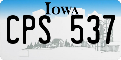 IA license plate CPS537