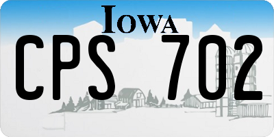 IA license plate CPS702