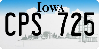 IA license plate CPS725