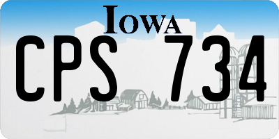 IA license plate CPS734