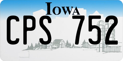IA license plate CPS752