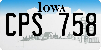 IA license plate CPS758