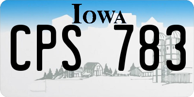 IA license plate CPS783