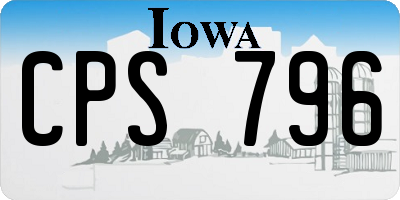 IA license plate CPS796