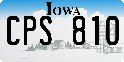 IA license plate CPS810