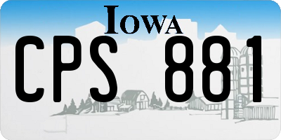 IA license plate CPS881