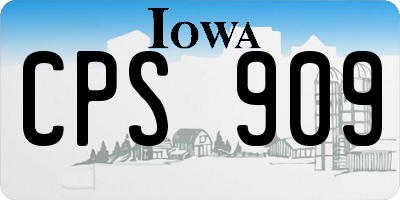 IA license plate CPS909