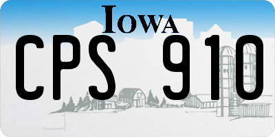IA license plate CPS910