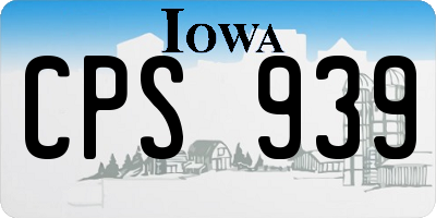 IA license plate CPS939