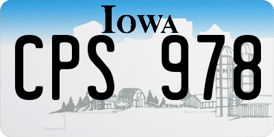 IA license plate CPS978