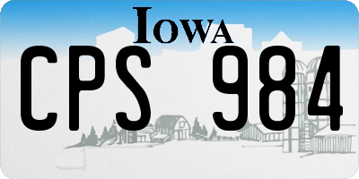 IA license plate CPS984