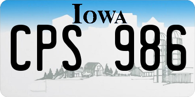 IA license plate CPS986