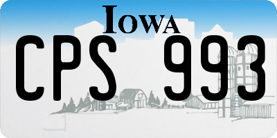 IA license plate CPS993