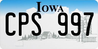 IA license plate CPS997