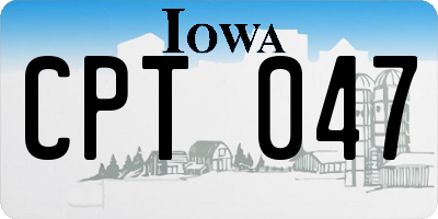 IA license plate CPT047