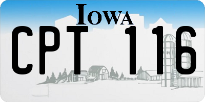 IA license plate CPT116