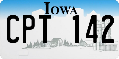 IA license plate CPT142