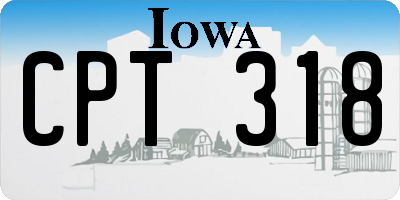 IA license plate CPT318