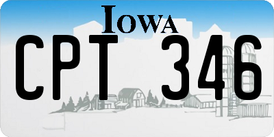 IA license plate CPT346