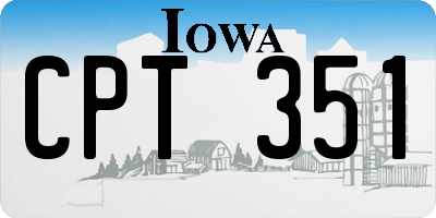 IA license plate CPT351
