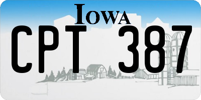 IA license plate CPT387