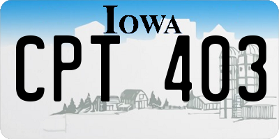 IA license plate CPT403