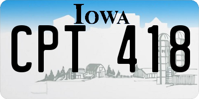 IA license plate CPT418