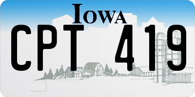 IA license plate CPT419