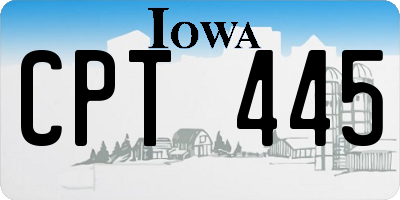 IA license plate CPT445