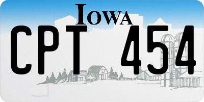 IA license plate CPT454