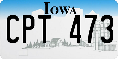 IA license plate CPT473