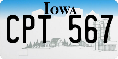 IA license plate CPT567