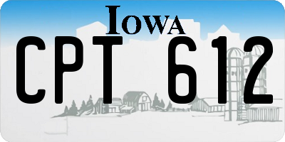 IA license plate CPT612
