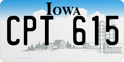 IA license plate CPT615