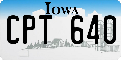 IA license plate CPT640