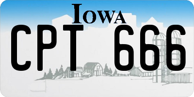 IA license plate CPT666