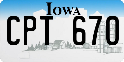 IA license plate CPT670