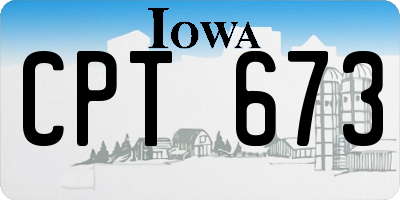 IA license plate CPT673