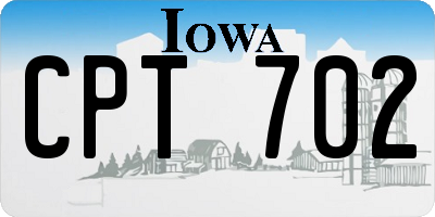 IA license plate CPT702