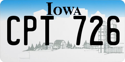 IA license plate CPT726