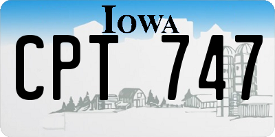 IA license plate CPT747