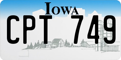 IA license plate CPT749