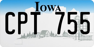 IA license plate CPT755