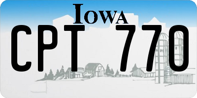 IA license plate CPT770