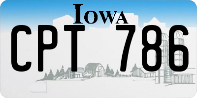 IA license plate CPT786