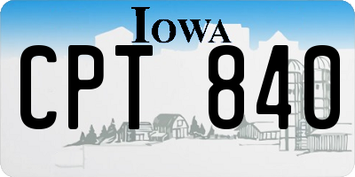 IA license plate CPT840