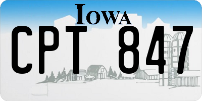 IA license plate CPT847