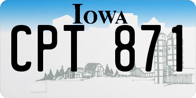 IA license plate CPT871