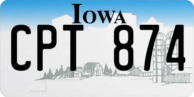 IA license plate CPT874