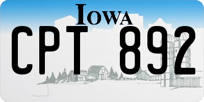 IA license plate CPT892